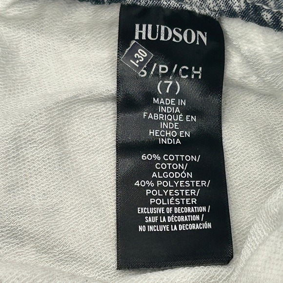 Hudson Kids Pull On Tie Dye Shorts Black White Small Cotton Blend Monochrome NWT - Picture 6 of 12
